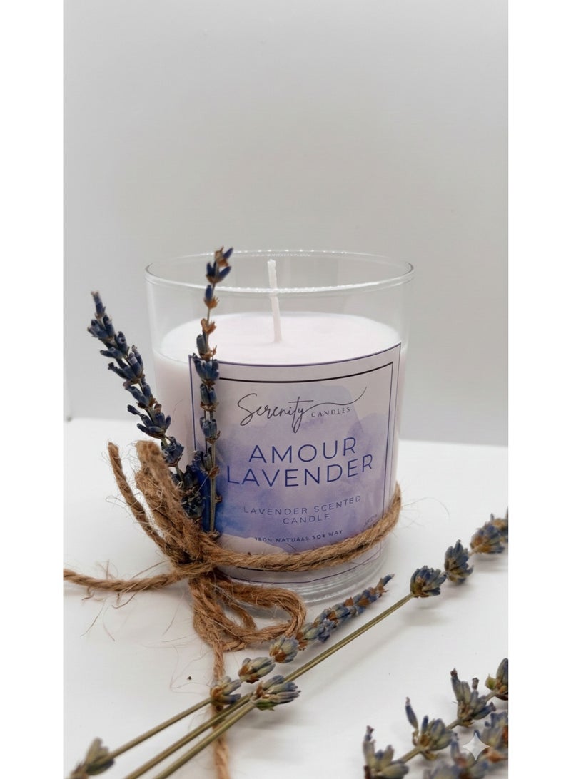 Serenity Candles شمعة "سيرينيتي" لافندر العشق - فتيلة واحدة (175 جرام) - Image 1